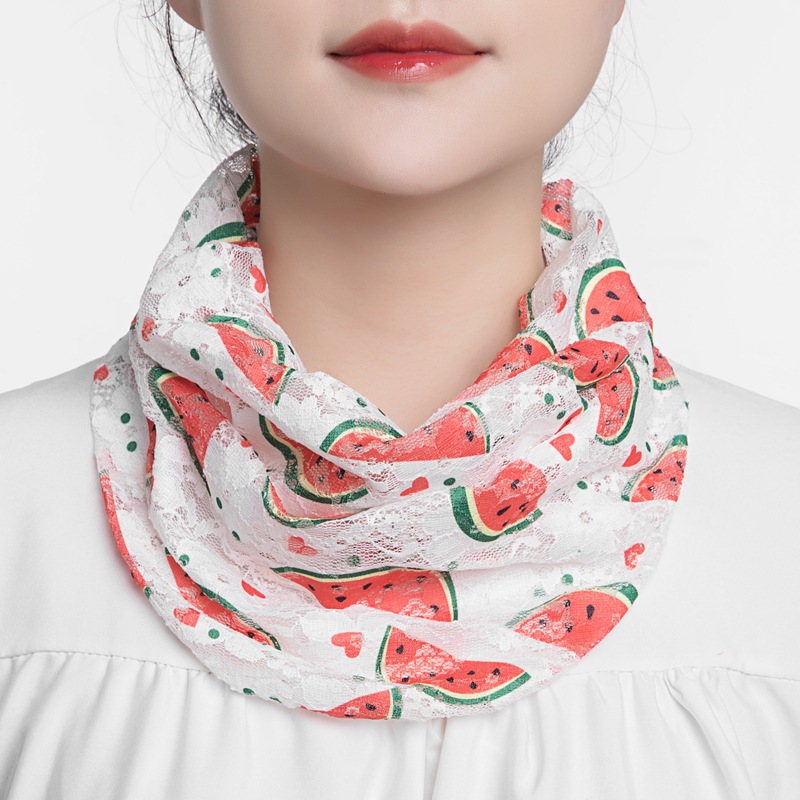 Scarf Women&#039;s Fashion Lace Hollow Bandana Scarf Sun Protection Neck Ear Hanging Mask Scarf Veil Scarf Voile Scarf