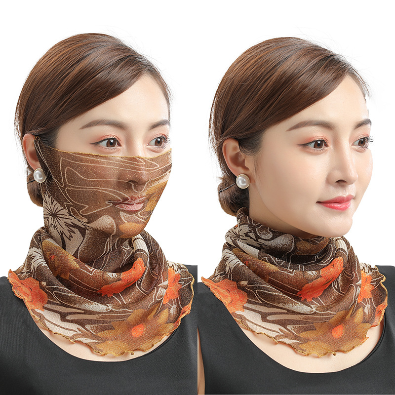 Thin Sunscreen Veil New Small Silk Scarf Scarf Neck Neck Protection Autumn and Winter Mask Women&#039;s Scarf Voile Scarf