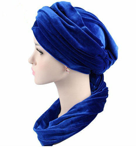 Autumn and Winter New Velvet Headcloth Muslim Indian Hat Dual-Use Hat Scarf Basic Models in Stock