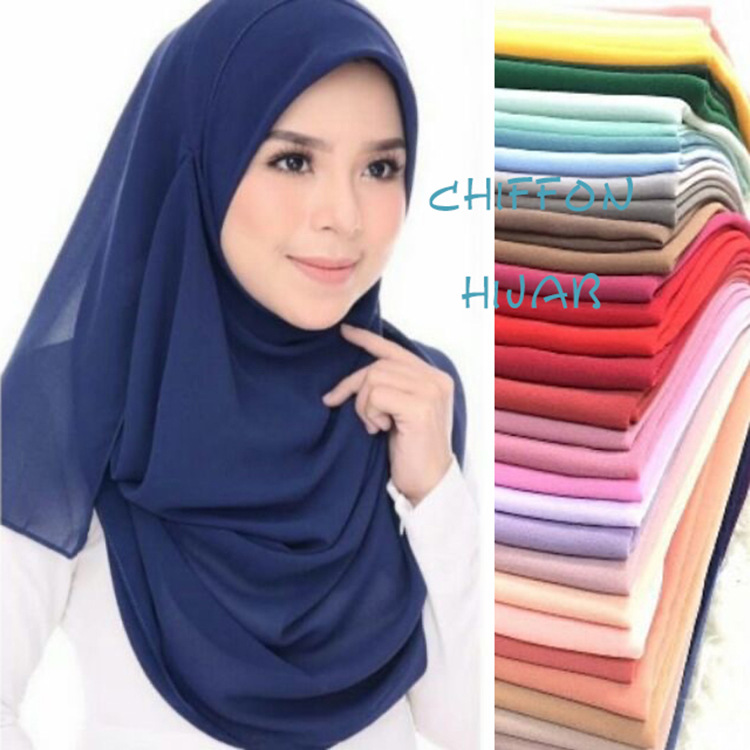 Direct Sale High Quality Monochrome Pearl Chiffon Scarf Bandana Bubble Towel Female Ethnic Veil Lady Muslim Scarf