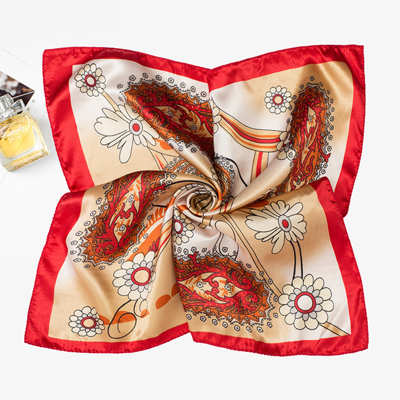 Printed Small Square Scarf Elegant and Elegant Polyester Scarves Women&#039;s Graceful and Fashionable Scarf Printing Scarves