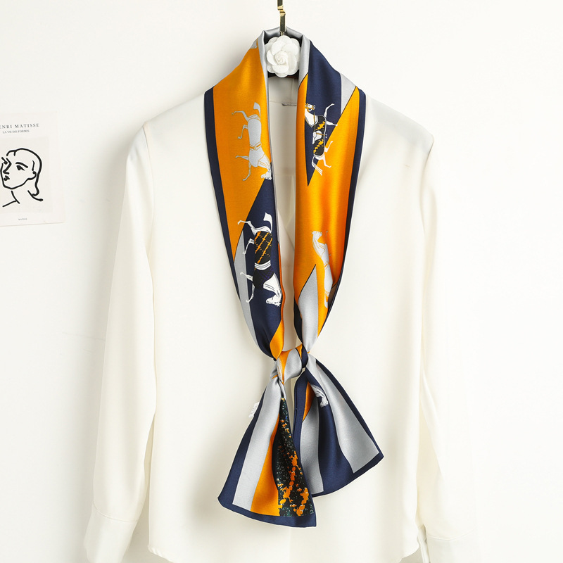 New Style Bai Match Professional Decoration Small Scarf Women&#039;s Printed Silk Silk Satin Gift Scarf Printing Scarves