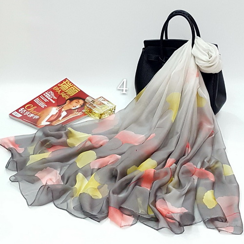 Spot Chiffon printing scarves Gingko Leaf Pattern Scarf Shawl summer women popular accessories manufacturers wholesale