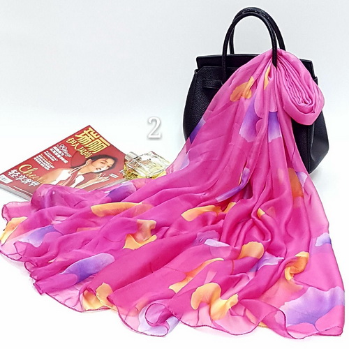 Spot Chiffon printing scarves Gingko Leaf Pattern Scarf Shawl summer women popular accessories manufacturers wholesale