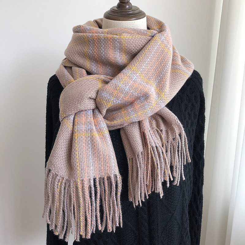 New  Japanese Fashion Autumn and Winter Thick Warm Tassel Shawl Scarf Cashmere Scarves