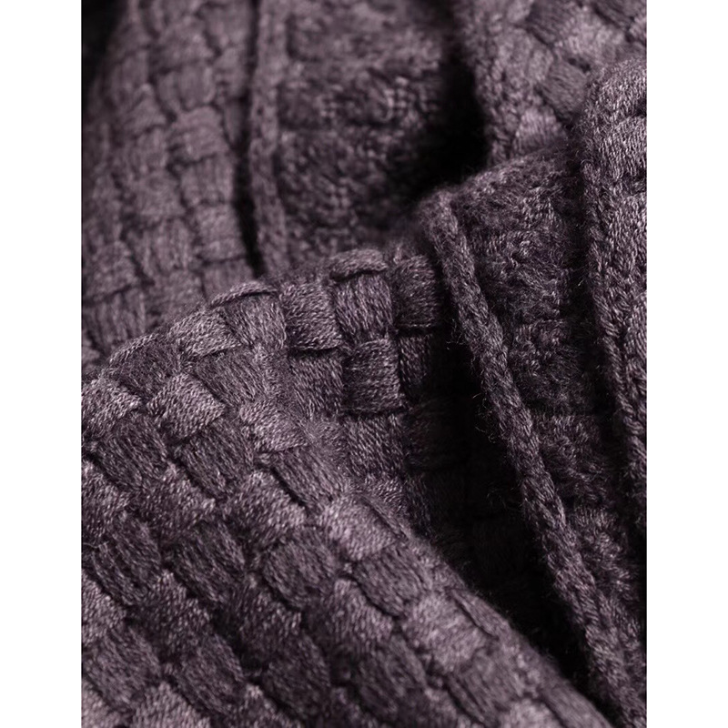 BV  Knitted Scarf for Women Autumn and Winter Thickened Warm Wool Wool Woven Bib Shawl Dual-Use Cashmere Scarves