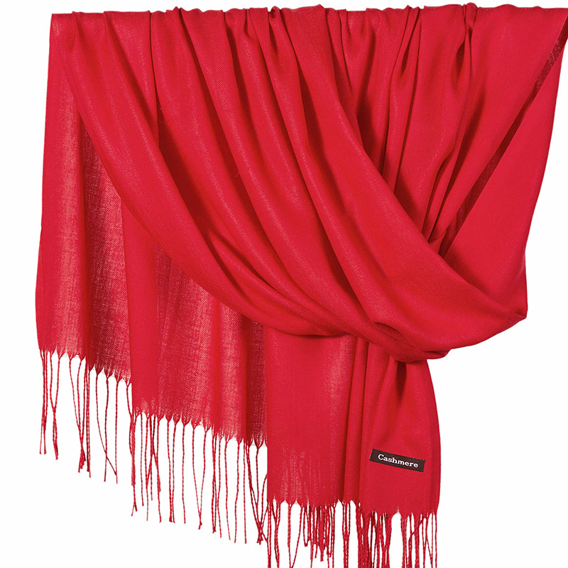 2021  Scarf Korean Style Solid Color Cashmere-like Garland Scarf Thick Tassel Warm Cashmere Shawl Cashmere Scarves