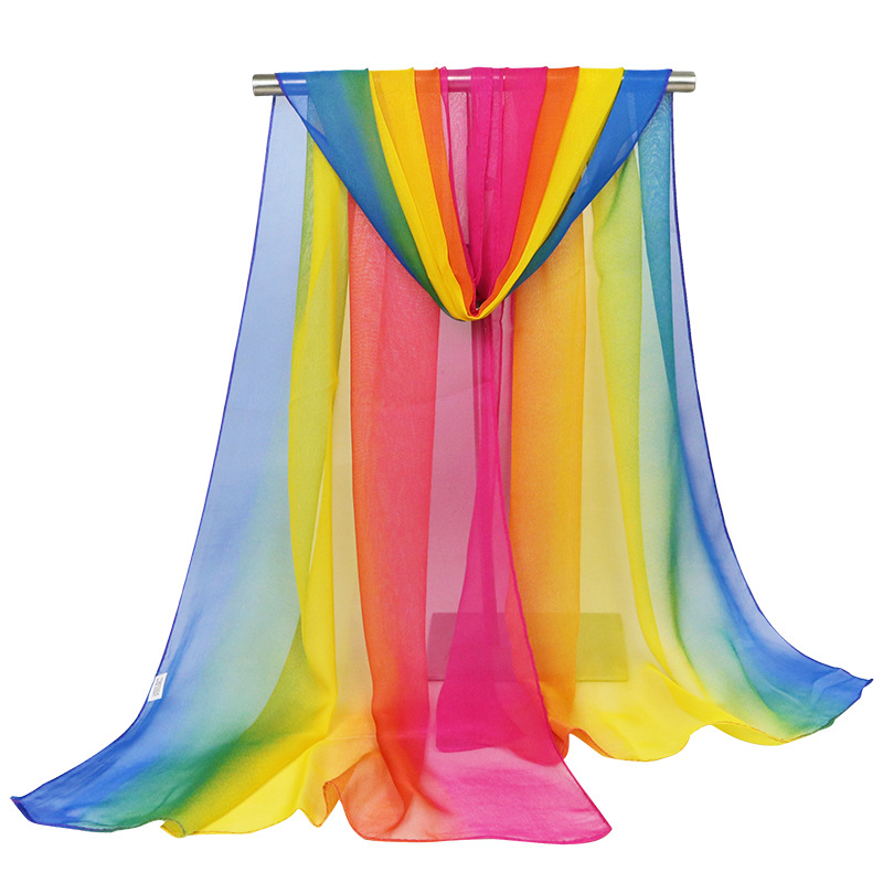 Scarf Georgette Transitional Color Lightweight Gauze Kerchief Body Training Square Dance Dance Scarf Chiffon Scarves