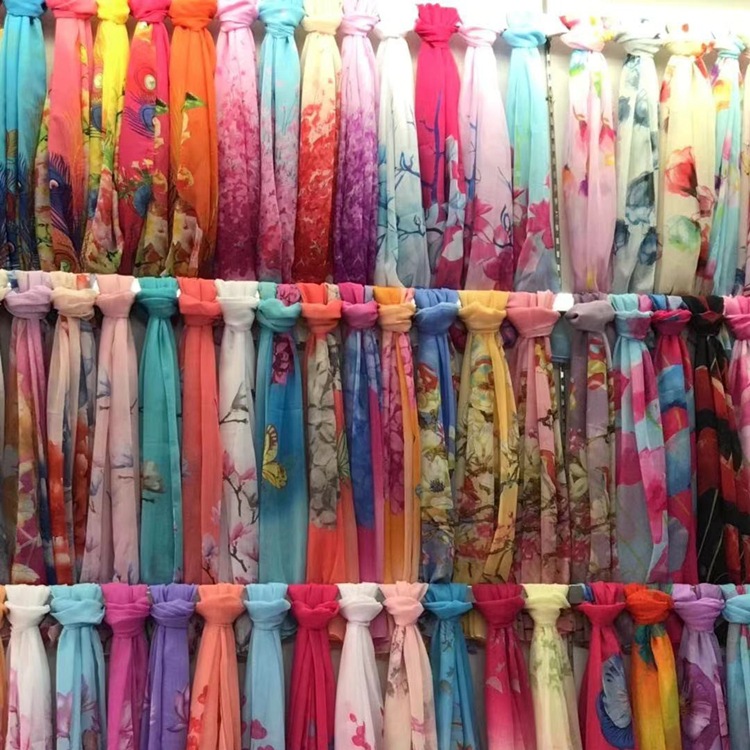 Style Chiffon Scarf Women&#039;s Printing Decoration All-Matching Long Scarf Beach Towel Gift Wholesale Printing Scarves