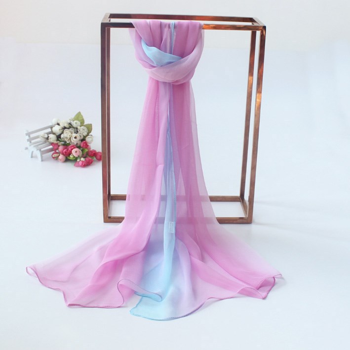  Gradient Color Women&#039;s Fashion All-Match Long Scarf Women&#039;s Scarf Spring and Summer Dance Scarf Women&#039;s Chiffon Scarves