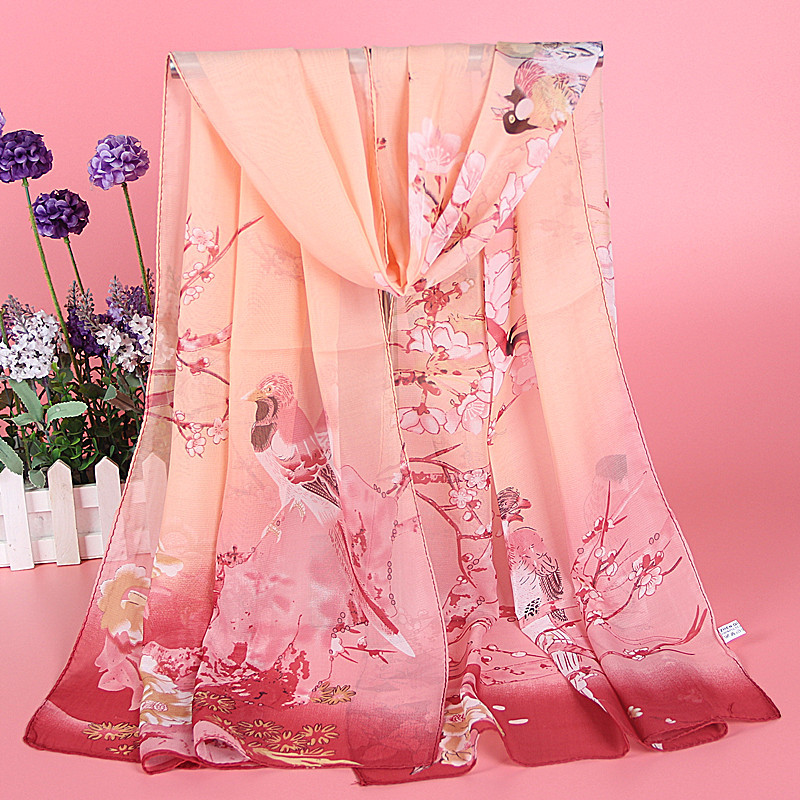 Spring and Autumn Scarf Wholesale Small Gauze Kerchief Shawl Scarf Women&#039;s Gift Factory Wholesale Chiffon Scarves
