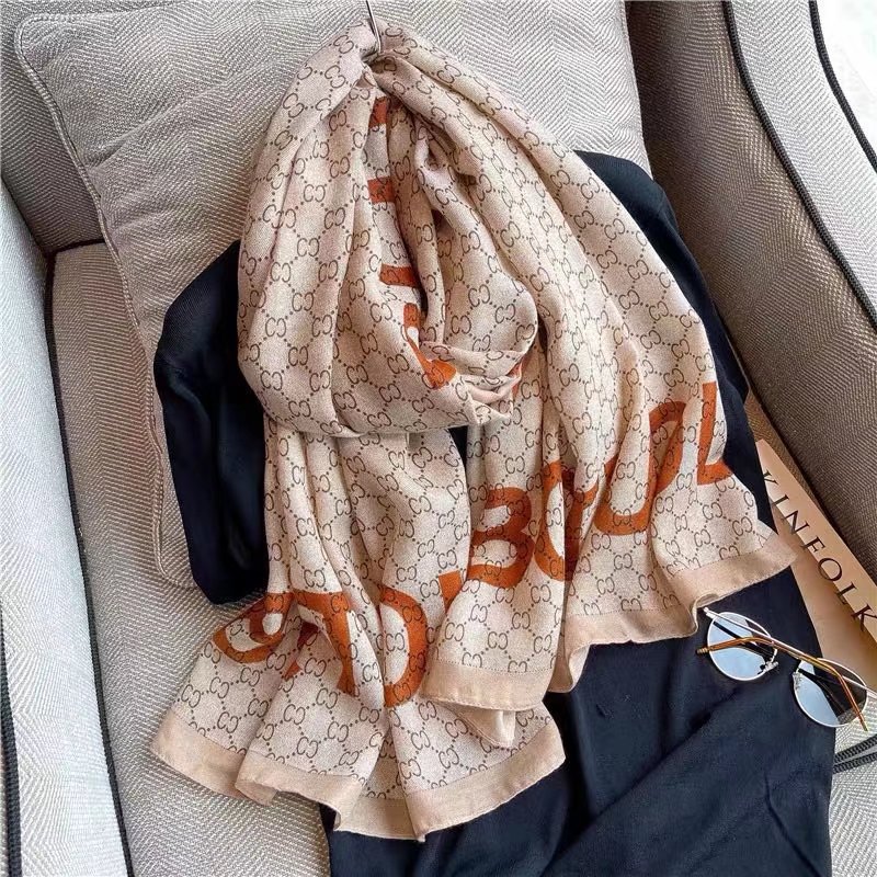 2021 Cotton and Linen Scarf Women&#039;s European and American Elegant New All-Matching Warm Letters Cotton Linen Scarves