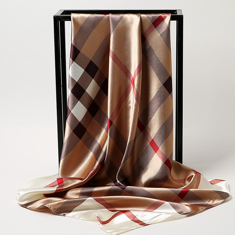  Large Kerchief Artificial Silk Scarf Women&#039;s All-Match Scarf Spring and Autumn Thin Shawl Sun Protection Silk Scarves