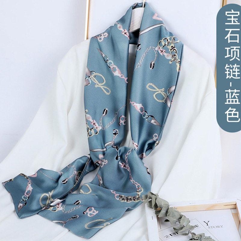 Strip Small Silk Scarf Scarf Business Scarf Fashion Decorative Satin Floral Small Square Towel Small Scarf Silk Scarves