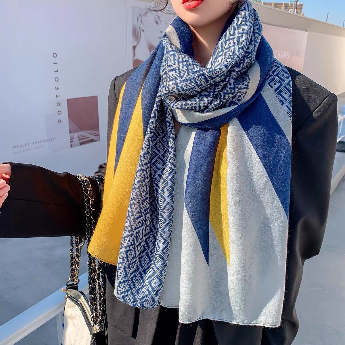 Cotton Linen Scarves  Spring and Autumn Thin Winter Fashionable Shawl All-Match Silk Scarf Warm Scarf Ins Fashion