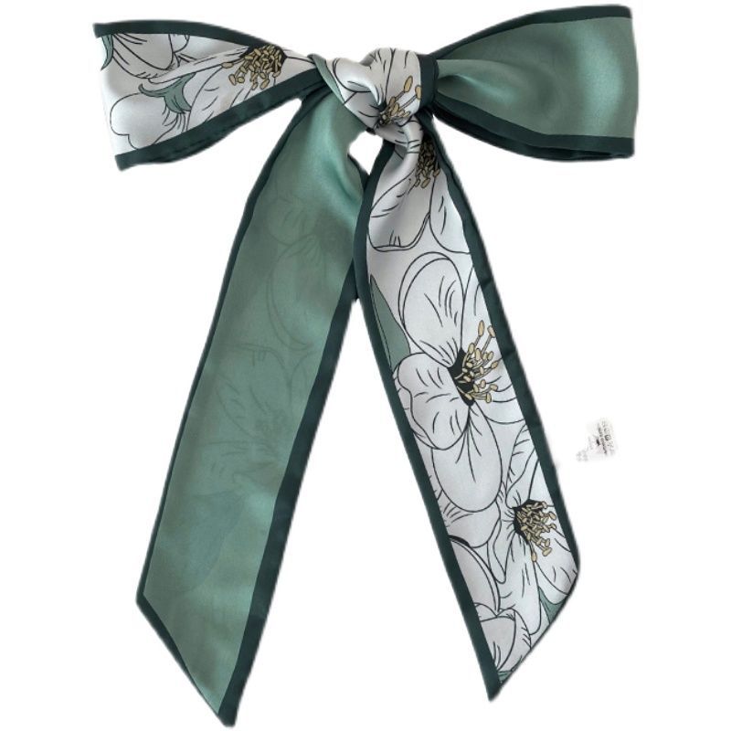Fruit Tie-up Hair Silk Scarf Female All-Matching Graceful Internet Celebrity Tie Hair Band Small Ribbon Scarves
