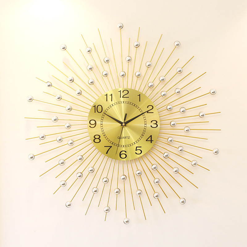 Yihong European Creative Wall Clock Iron Decorative Clock Living Room Clock Wall Clocks Factory Wholesale Fashion Pocket Watch