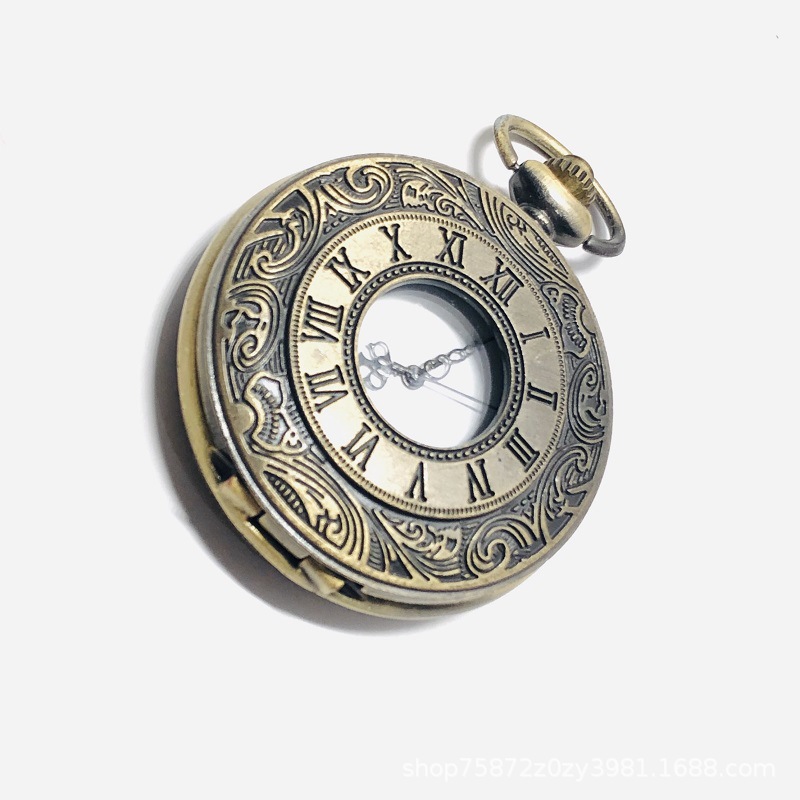 Pocket Watch  Simple Pocket Watch Classic Commemorative Memories Old Pocket Watch Hot Sale Iron Chain Quartz Watch