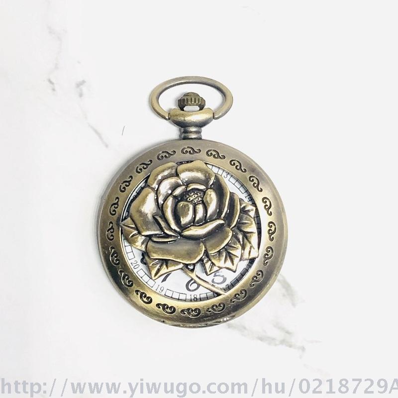 Personalized rose clamshell iron chain vintage pocket watch manufacturers direct customized travel table