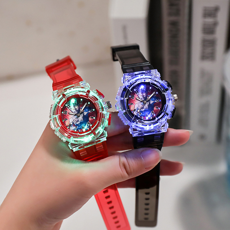 Glow Watch  Children&#039;s Watch Cartoon Animation Primary School Student Watch Electronic Sports Watch Men&#039;s Watch