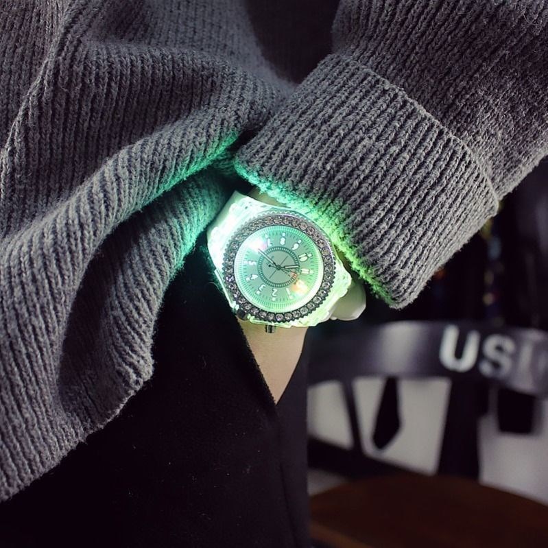 Glow Watch Personality Harajuku Korean Fashion Trendy Men and Women Middle School Student Fluorescent Couple