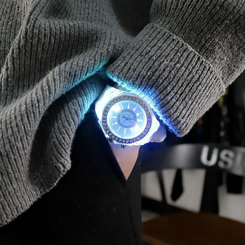 Glow Watch Personality Harajuku Korean Fashion Trendy Men and Women Middle School Student Fluorescent Couple