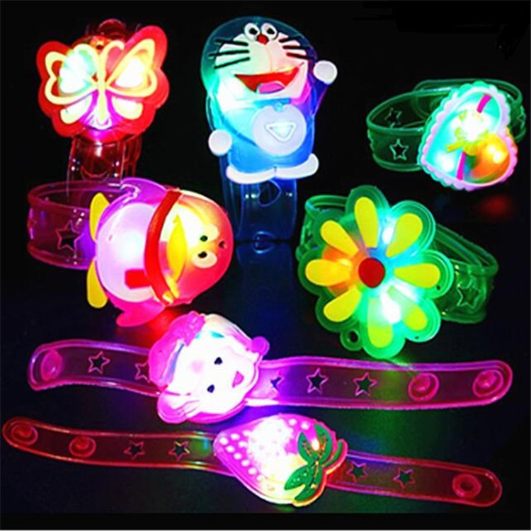 Creative Glow Cartoon Watch Band Flash Wrist Strap Bracelet Children&#039;s Push Gift Stall Hot Selling Toys