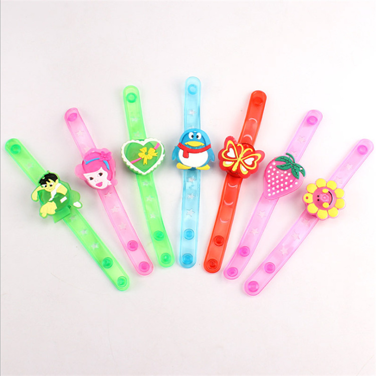 Creative Glow Cartoon Watch Strap Flash Wrist Strap Bracelet Children&#039;s Push Gift Stall Hot Selling Toys