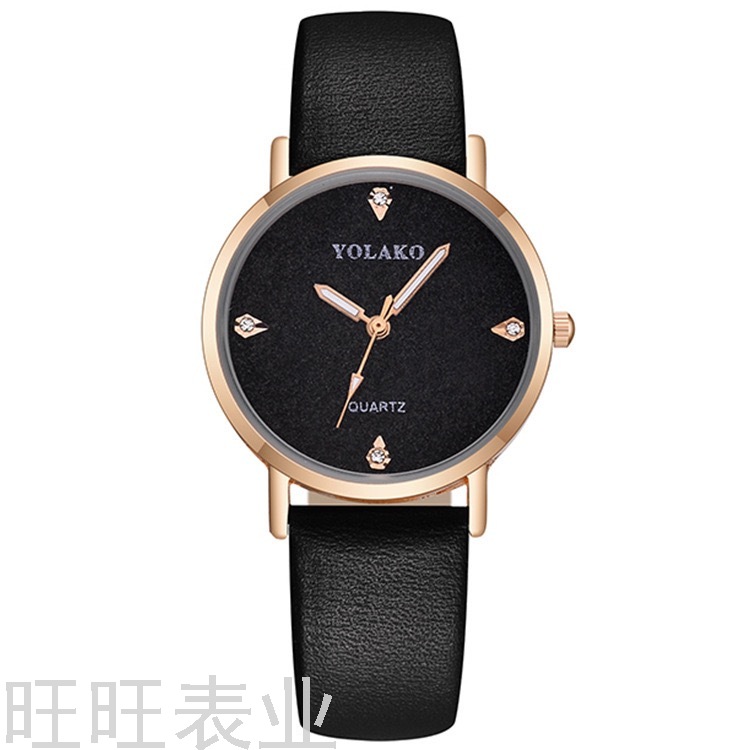 New Luxury Simple Women&#039;s Quartz Wrist Watch Fashion Rhinestone Women&#039;s Leather Watch Strap Hot Wholesale Cross-Border
