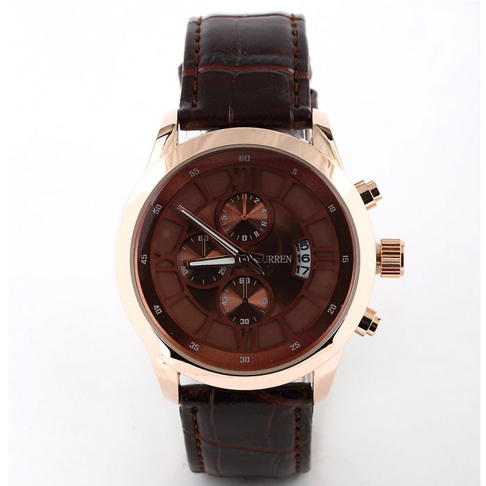 CURREN the black Curren watch calendar men&#039;s casual leather watch Roman numerals on the dial brand watches
