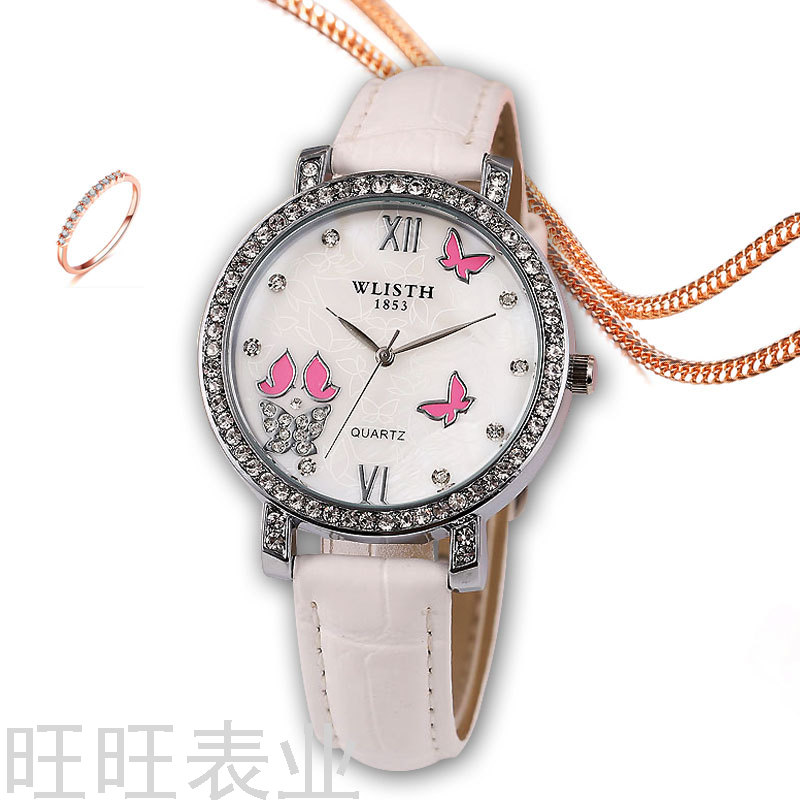 New Wolishi Women&#039;s Watch Fashion Business Women&#039;s Leather Watch Luxury Diamond Quartz Watch Men&#039;s Wrist Watch