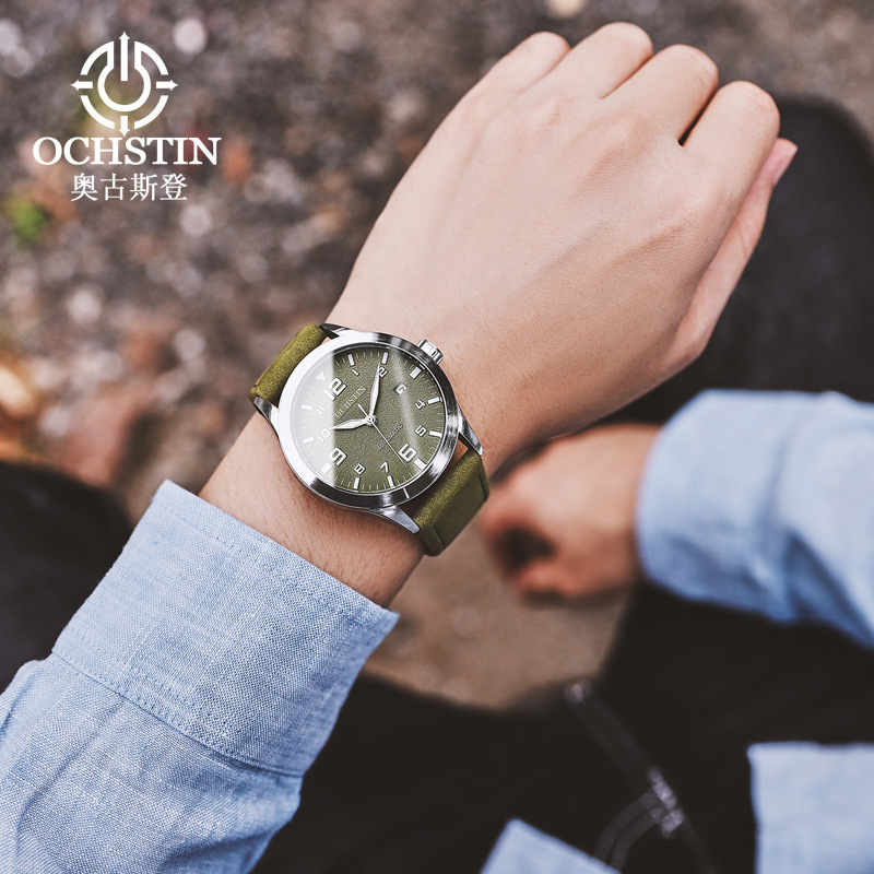 Authentic Fashion Automatic Mechanical Watch Men&#039;s Leisure Mechanical Watch Calendar Stainless Steel Leather Watch Wholesale Factory