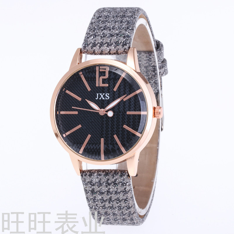 Foreign Trade Hot Selling Light Luxury Korean Plaid Women&#039;s Quartz Watch Casual Women Student Leather Watch in Stock