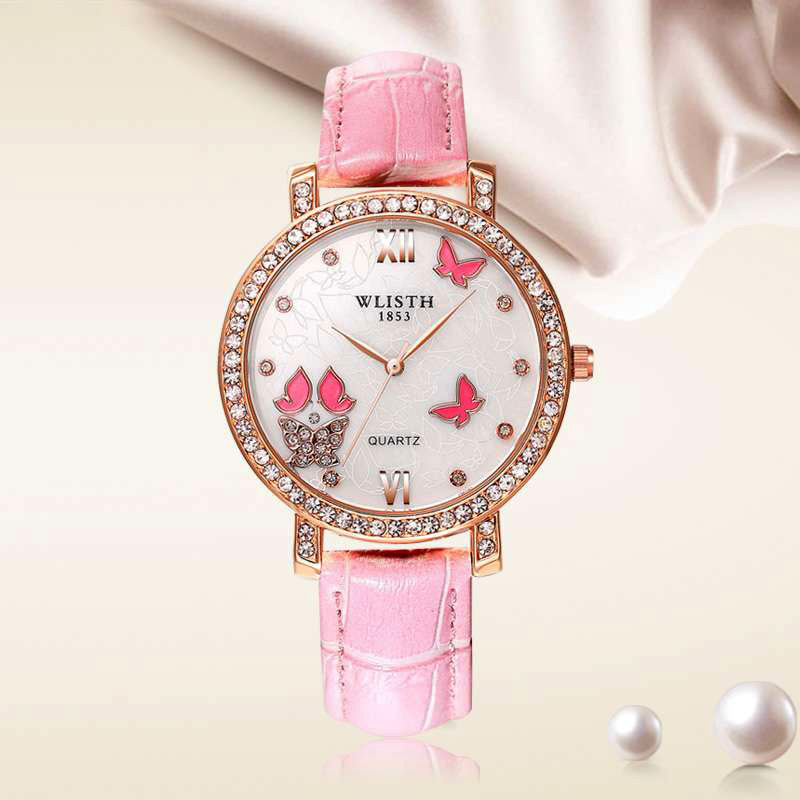 Walishi Women&#039;s Watch Fashion Business Korean Version Women&#039;s Leather Watch Luxury Diamond Quartz Watch Men