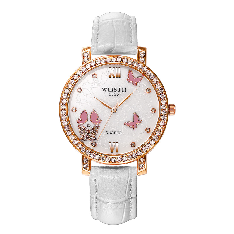 Walishi Women&#039;s Watch Fashion Business Korean Version Women&#039;s Leather Watch Luxury Diamond Quartz Watch Men