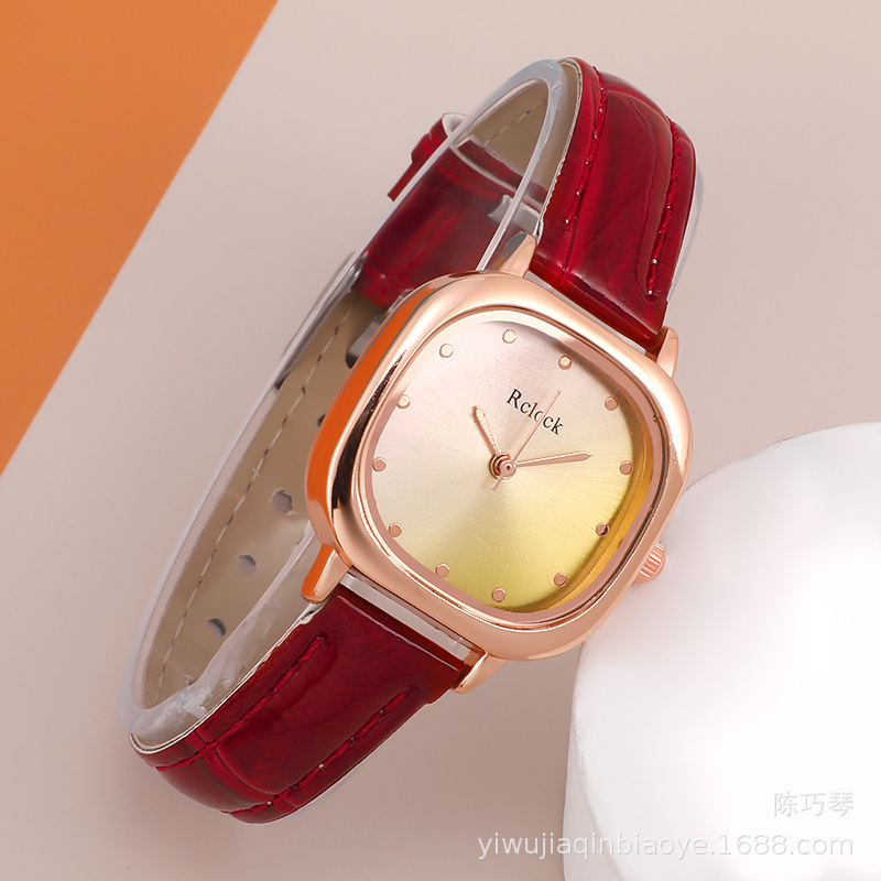 New Women&#039;s Square Watch Leather Watch Strap Student&#039;s Watch Trendy Personalized, Stylish and Simple Watch