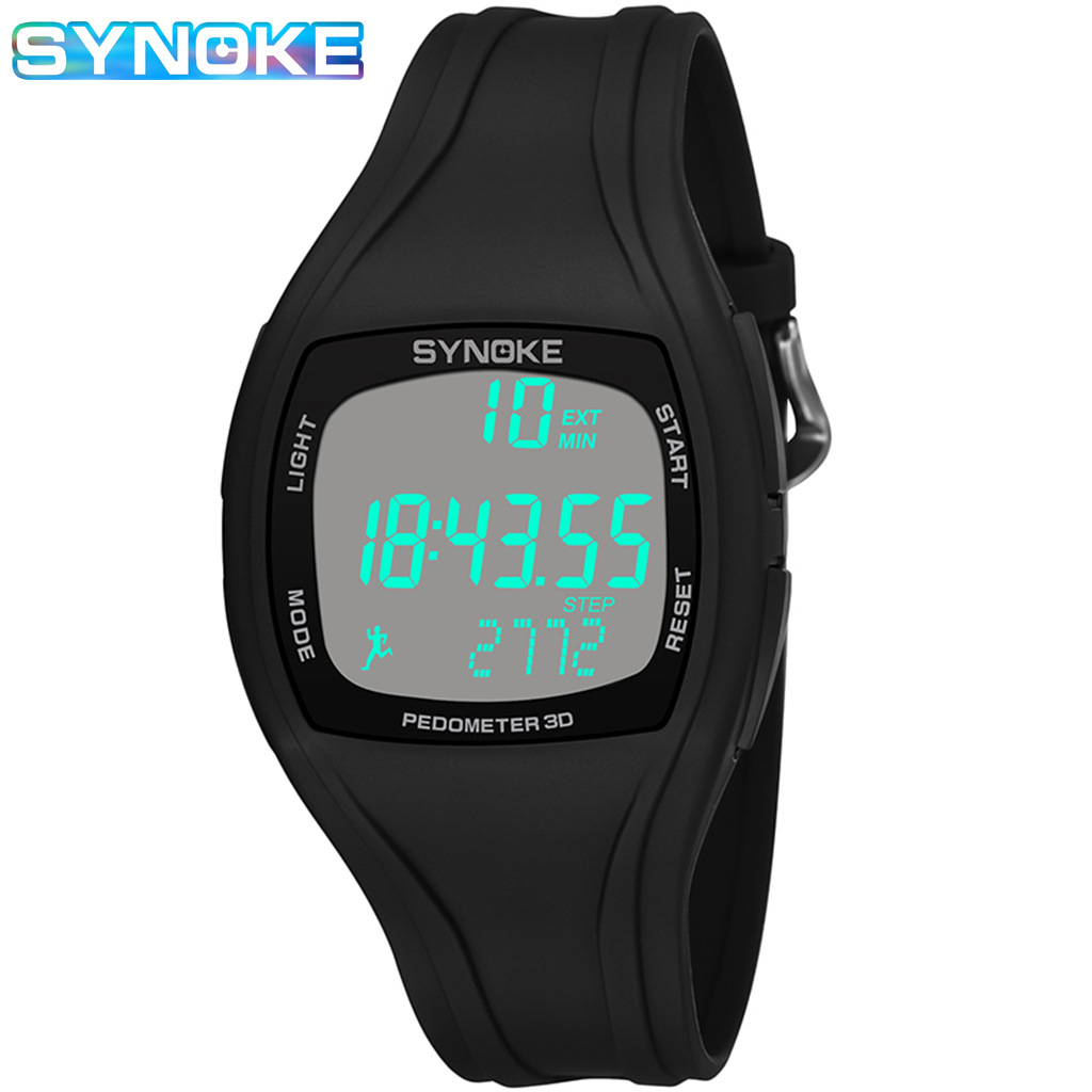 Synoke Sports Time Record Waterproof Watch 3D Step Counting Sports Watch Male Student Multi-Function Electronic Watch