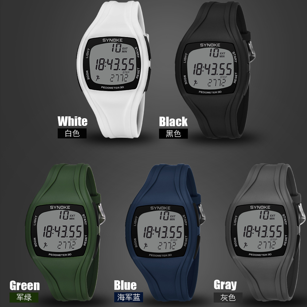 Synoke Sports Time Record Waterproof Watch 3D Step Counting Sports Watch Male Student Multi-Function Electronic Watch