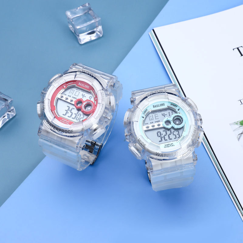Transparent Watch Girl Japanese-Style Retro Mori Style Artistic Japanese and Korean White Simple Transparent Digital Waterproof Watch