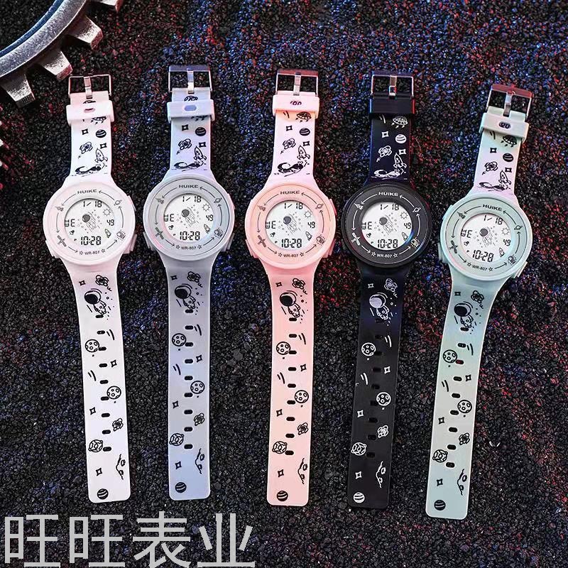 Spaceman Male and Female Students Electronic Sports Watch Adult and Children Multi-Function Luminous Waterproof Watch