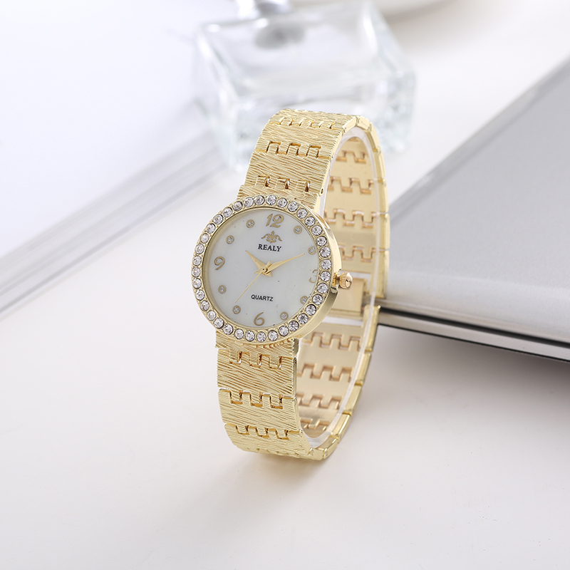 New foreign trade alloy watch bracelet watch set with water drill characteristics high quality female wrist watch