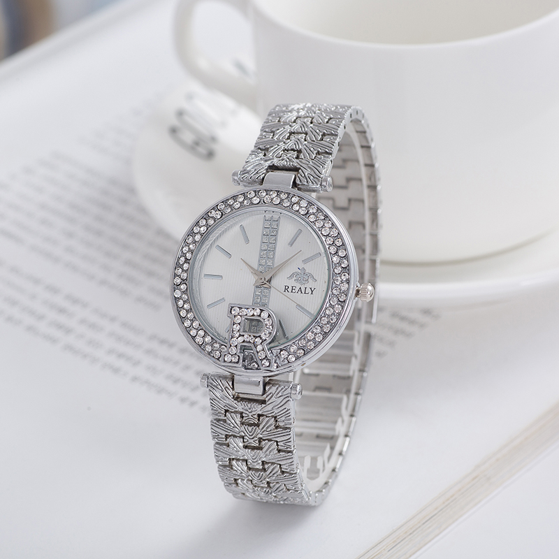 The 2019 new R quartz bracelet watch with diamond-encrusted gown is an alloy watch for women&#039;s fashion