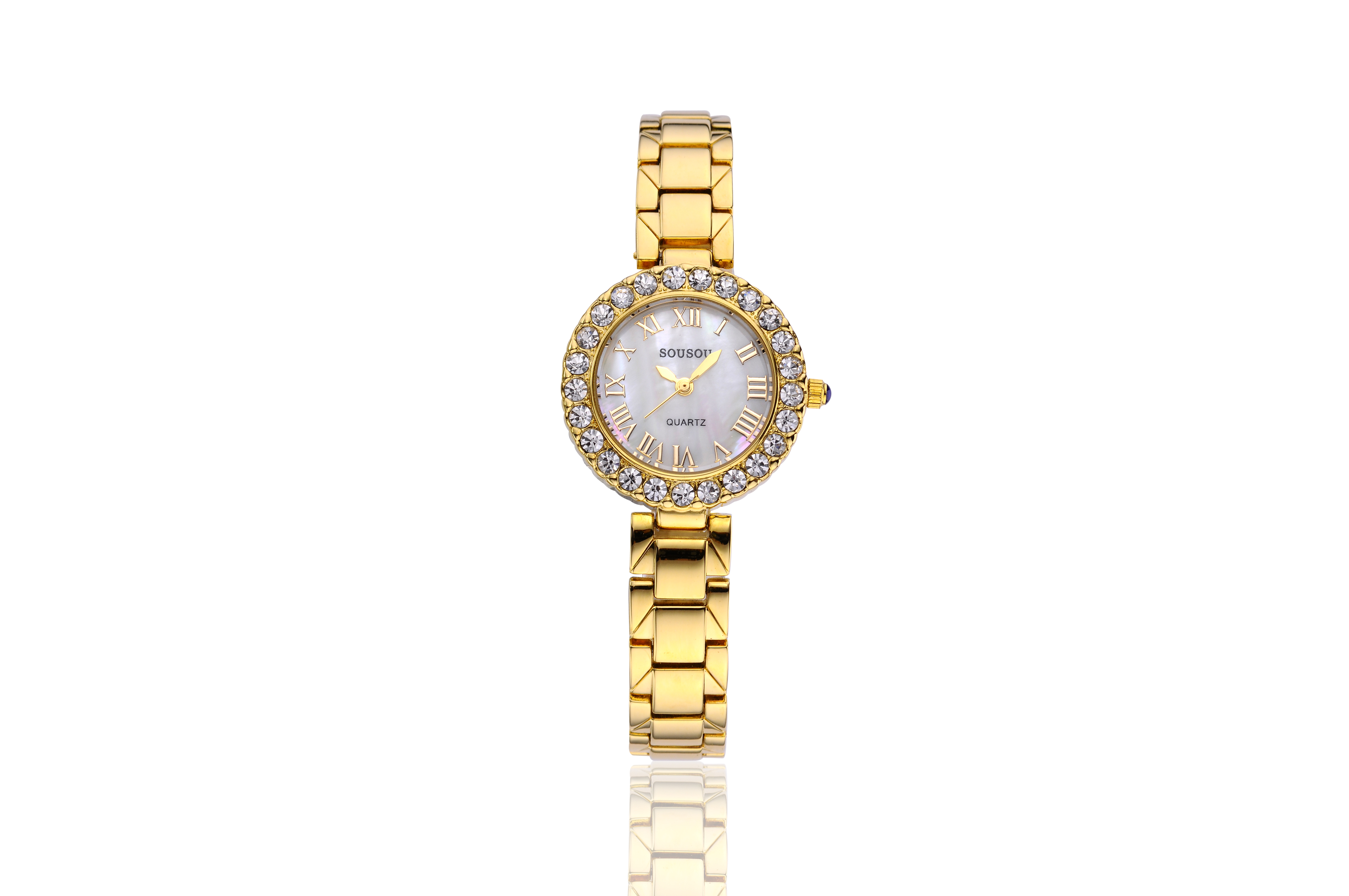 Huangdun 2018 fashionable quartz zinc alloy watch high - grade diamond-encrusted watch life waterproof watch