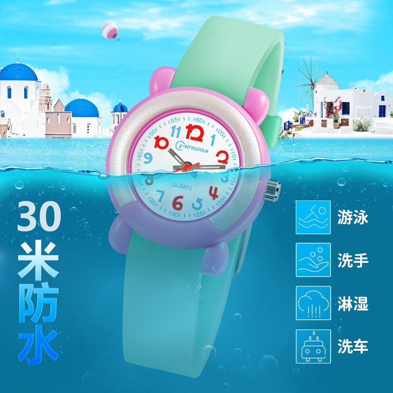 Children&#039;s Watch Girls&#039; Waterproof Primary School Student Quartz Watch Cute Cartoon Watch Fashion Girls Jelly Electronic Watch