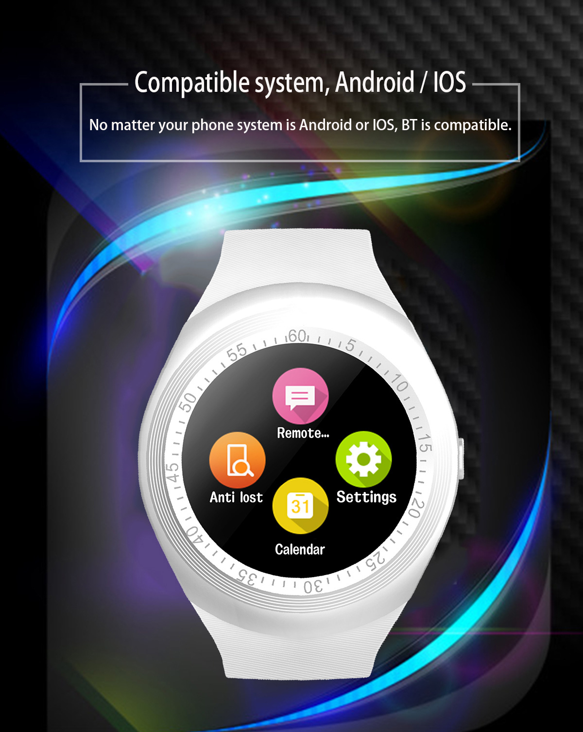 V8 round Screen Smart Watch Adult Fashion Card Instert Y1 Bluetooth Smart Watch Factory Direct 6260