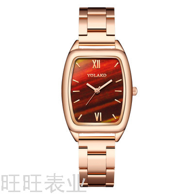 INS Style Yolako Women&#039;s Retro Square Model Women&#039;s Watch Small Green Watch Fashion Simple Student Steel Watch Spot