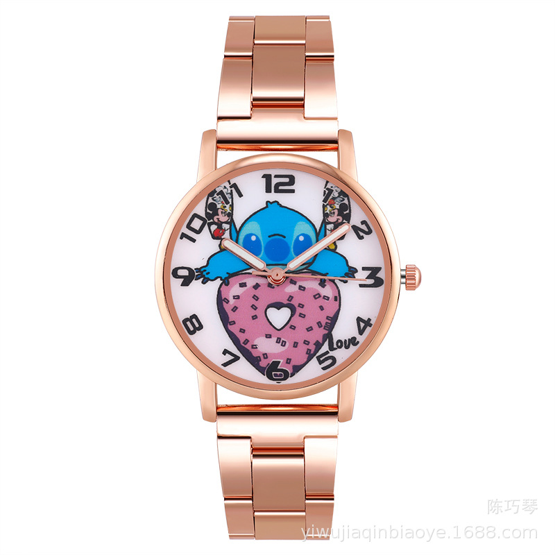 Foreign Trade New Dumbo Steel Watch Student Quartz Watch Children&#039;s Gift Watch Cartoon Pattern Digital Watch