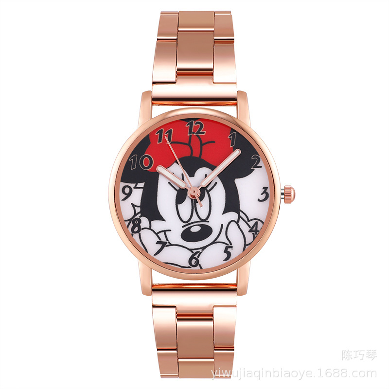 Foreign Trade New Sports Steel Watch Student Quartz Watch Children&#039;s Gift Watch Cartoon Pattern Digital Watch