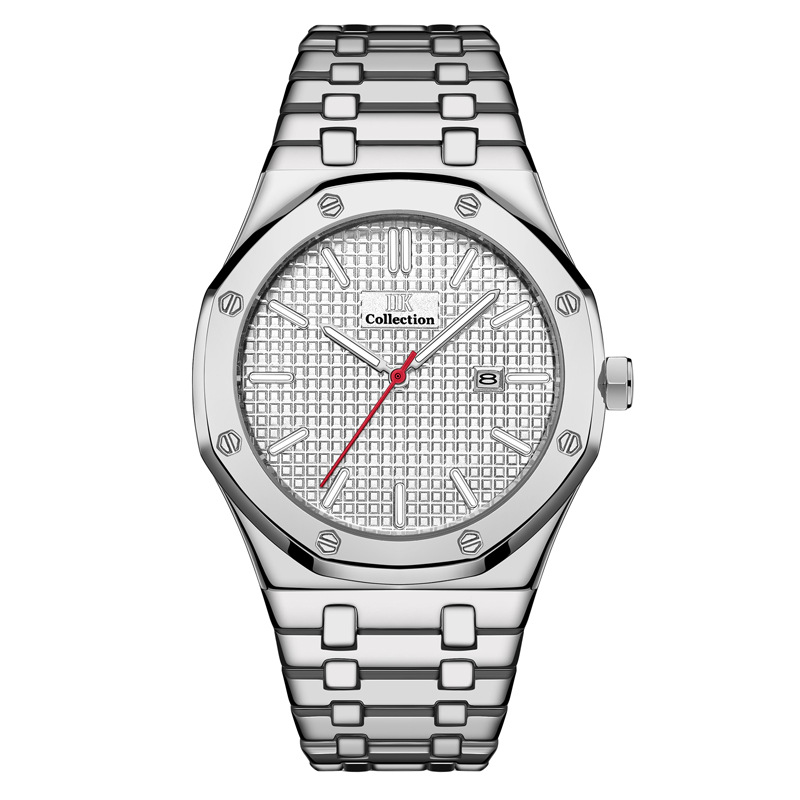 Popular Amazon Watch Men&#039;s Stainless Steel Watch Business Waterproof Men&#039;s Watch Calendar Quartz Watch Watch Men&#039;s Watch
