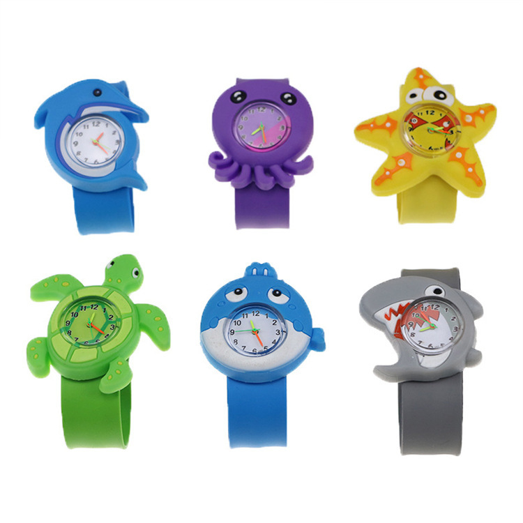 Cartoon Cartoon Kindergarten Primary School Children&#039;s Toy Watch Quartz Silicone Gel Slap Cartoon Watch